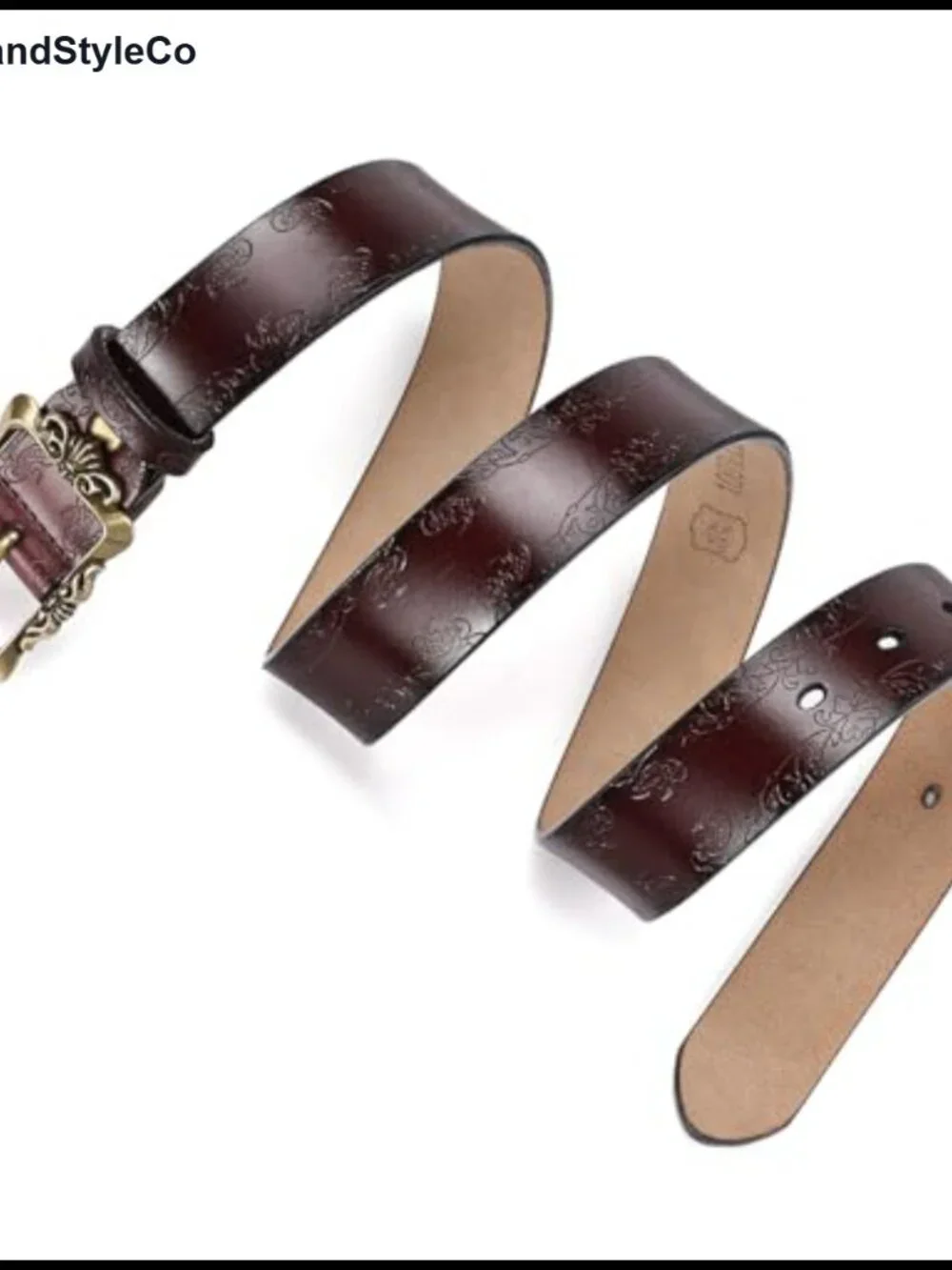 Genuine Leather Belt for Women with Pin Buckle, Adjustable Waist Belt for Jeans
